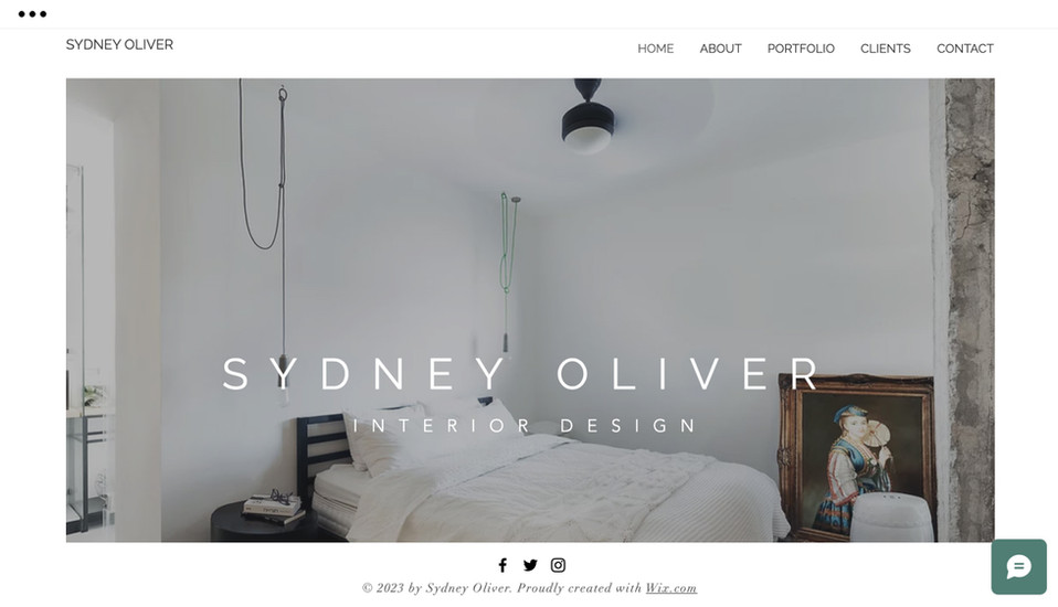 Homepage for an interior design firm.
