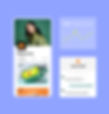Thumbnails of website features, including a coupon, a graph of total clicks, live chat, and mobile browsing in bright tones. 